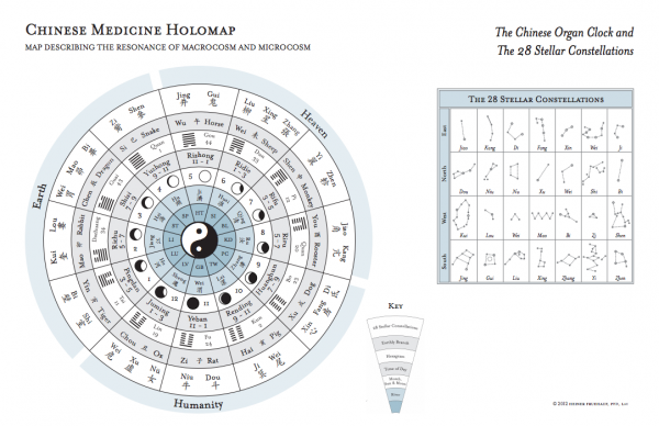 Chinese Medicine Holomap with the 28 Stellar Constellations